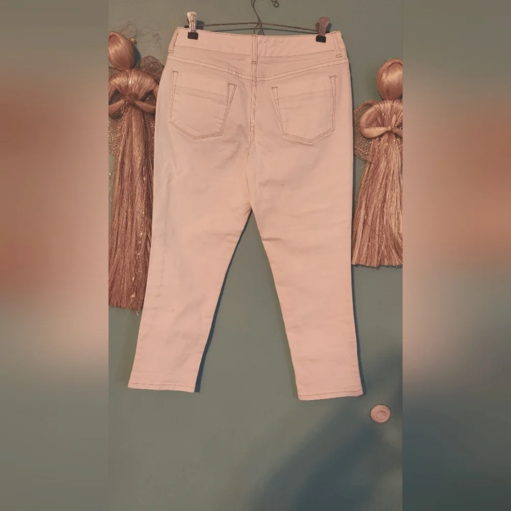 LLBEAN Women's Off white Straight Fit Jeans Size 8P